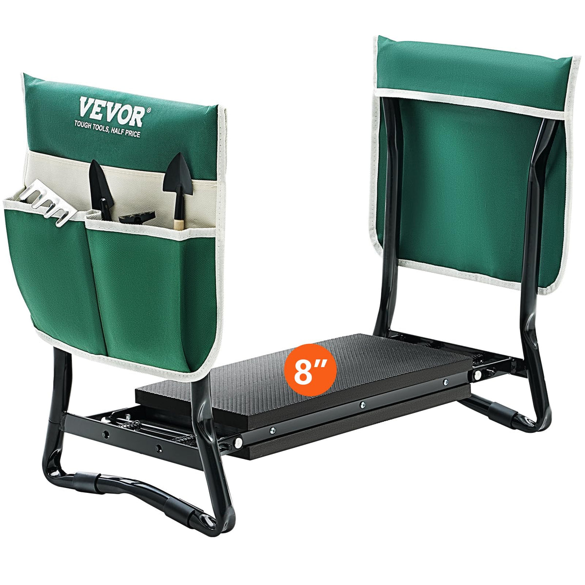 Vevor Folding Garden Kneeler And Seat Heavy Duty, Widened 8' Eva Foam Pad, Portable Garden Stool With Tool Bags, Gardening Benc
