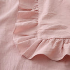 Mywinlle Ruffle Pillowcases Farmhouse Pillow Shams Standard Set Of 2,Shabby Dusty Pink Ruffled Pillow Caseswashed Cotton Pillow