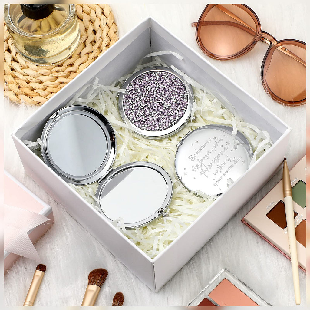 Roowest 10 Pcs Inspirational Compact Mirror Sometimes You Forget You'Re Awesome Appreciation Thank You Gifts For Women Employee
