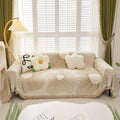 VClife Boho Couch Cover Cooling Warm Dog Cat Sectional Sofa Cover for 3-4 Cushion Couch Sofa, Simple Style Non Slip Beige Khaki 