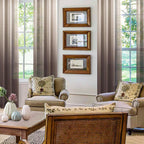 Dwcn Ombre Sheer Curtains - Faux Linen Gradient Grommet Top Semi Voile Drapes For Bedroom And Living Room, Set Of 2 Window Curta