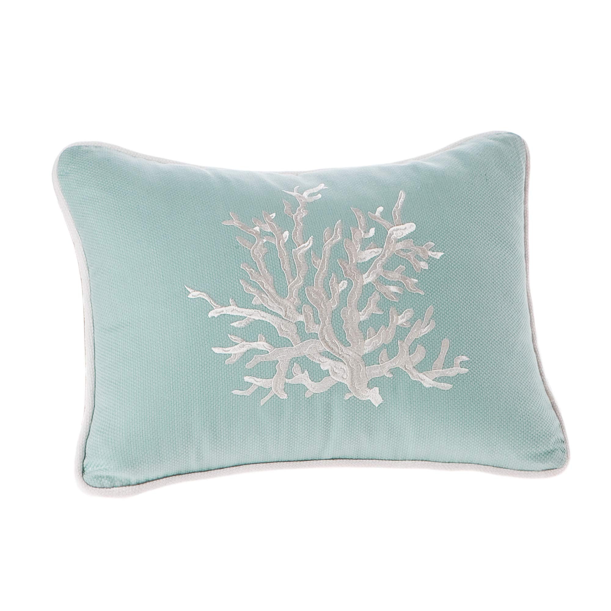 Harbor House Modern Design Decorative Pillow Hypoallergenic Sofa Cushion Lumbar, Back Support, Oblong 12' X 16', Coastline, Cotton Blue