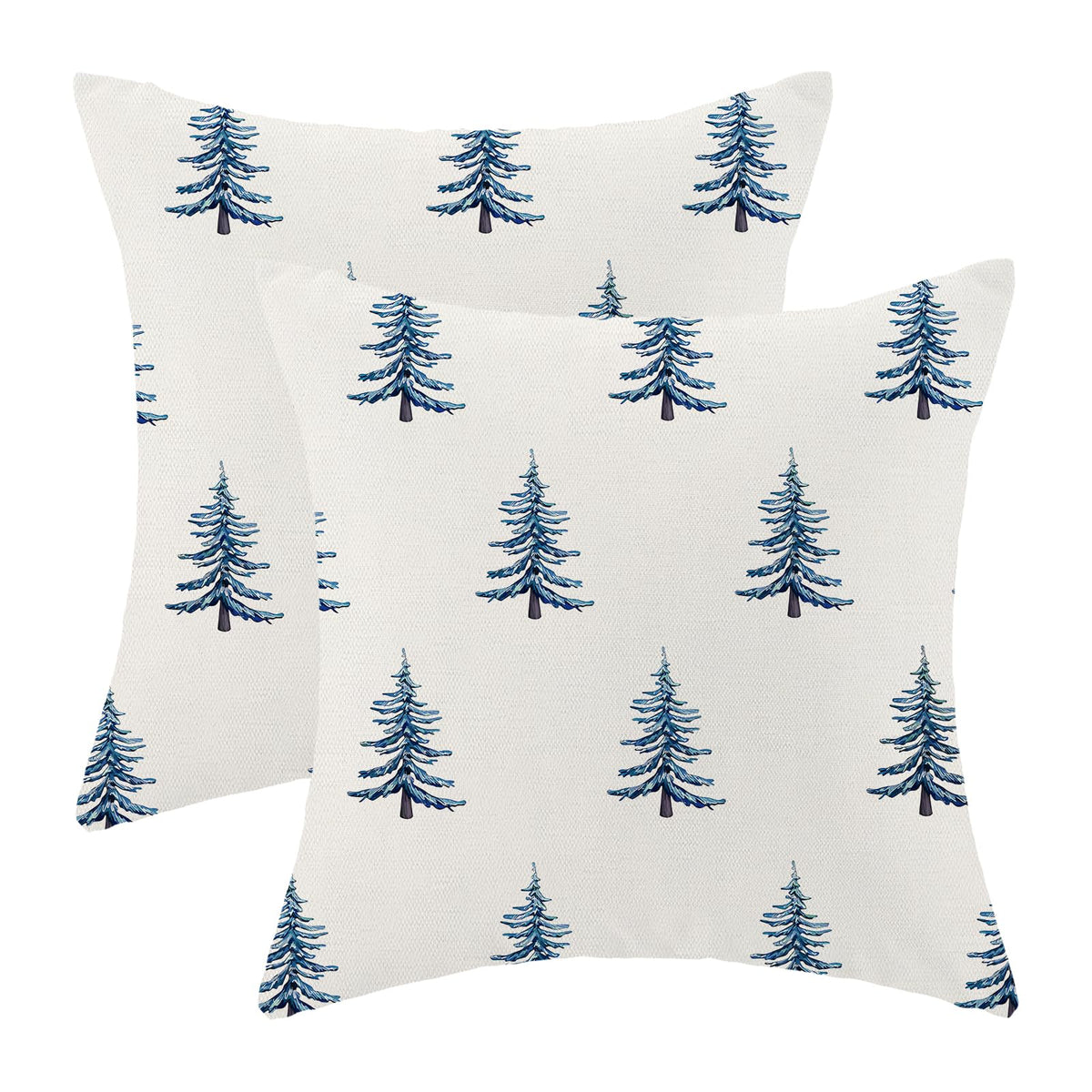 Cxmeifly Christmas Pillow Covers 20X20 Inch Set Of 2 Navy Blue Christmas Tree Decor Throw Pillows Winter Xmas Holiday Farmhouse