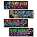 4 Pieces Neon Gaming Decor for Boys Room Wooden Video Game Wall Art Print 11.8 x 3 Inch Motivational Quote Gamer Hanging Plaques