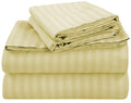 Royale Linens Striped Bed Sheet Set - Microfiber 1800 Bedding - 1 Fitted Sheet 1 Flat Sheet 2 Pillowcase - Wrinkle & Fade Resist