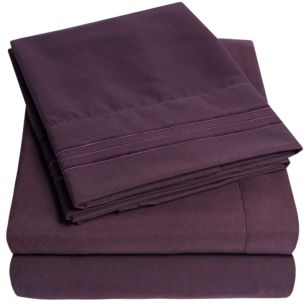 1500 Supreme Collection King Sheet Sets Purple- Luxury Hotel Bed Sheets And Pillowcase Set For King Mattress - Extra Soft, Elast