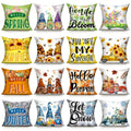 Preboun 16 Set Seasonal Pillow Covers 18 X 18 Inch Winter Throw Pillow Covers Snowflake Gnome Couch Pillow Cover Fall Spring Sum