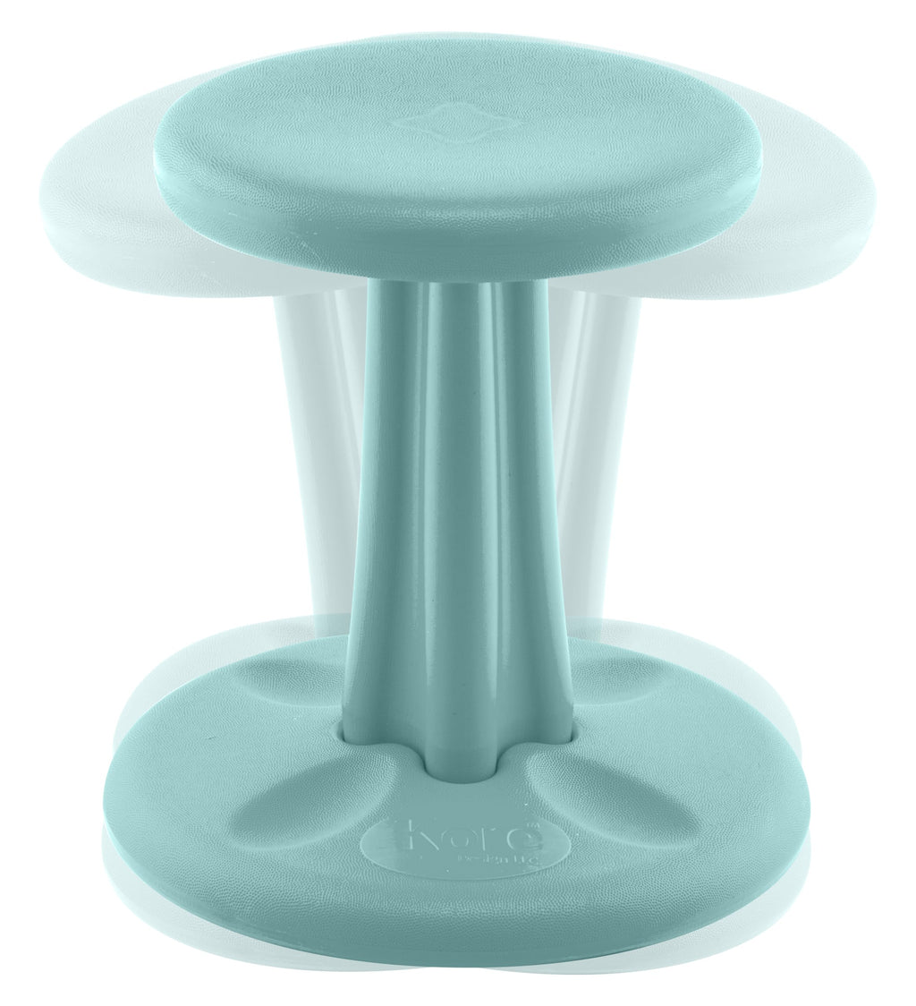 KORE Design Wobble Stool Chair, Girls + Boys Kid Desk Stools, Ergonomic Small Office Chairs, Flexible Seating for Active Child, ADD/ADHD, Classroom, School, Home, Kids (14in), Age 6-7 yrs, Teal