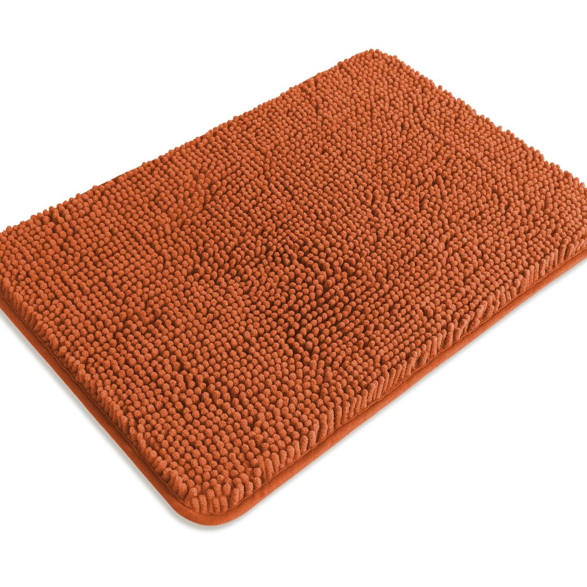 PureSwan Burnt Orange Bathroom Rugs - Absorbent and Washable Bath Mat, Non-Slip, Thick Soft Chenille Bath Rugs for Bathroom Floo