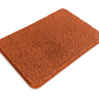 PureSwan Burnt Orange Bathroom Rugs - Absorbent and Washable Bath Mat, Non-Slip, Thick Soft Chenille Bath Rugs for Bathroom Floo