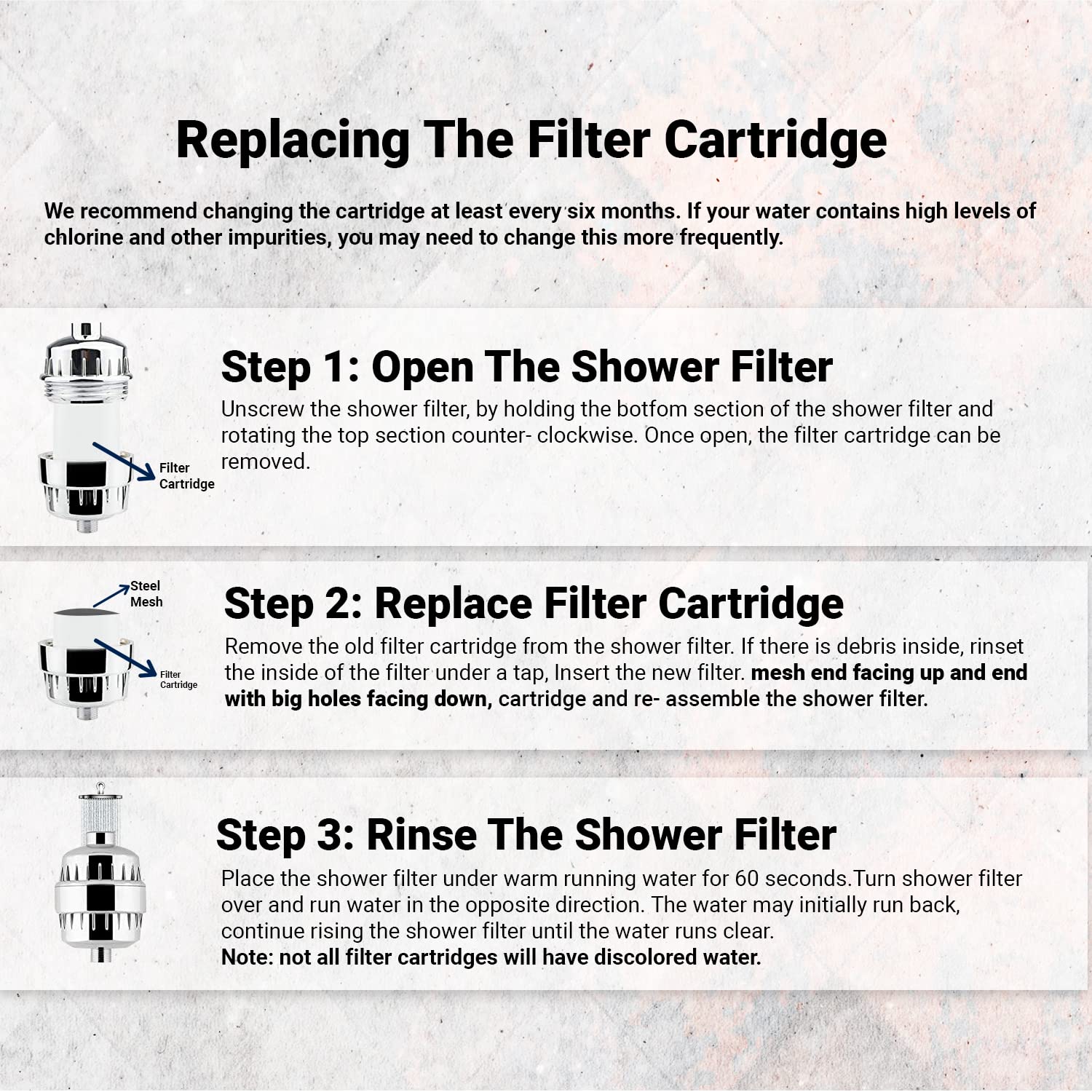 Colsen Shower Filter Replacement - 15 Stage Purifier Cartridge For Hard Water Removes Toxic Chemicals Vitamin C Improves Nails &