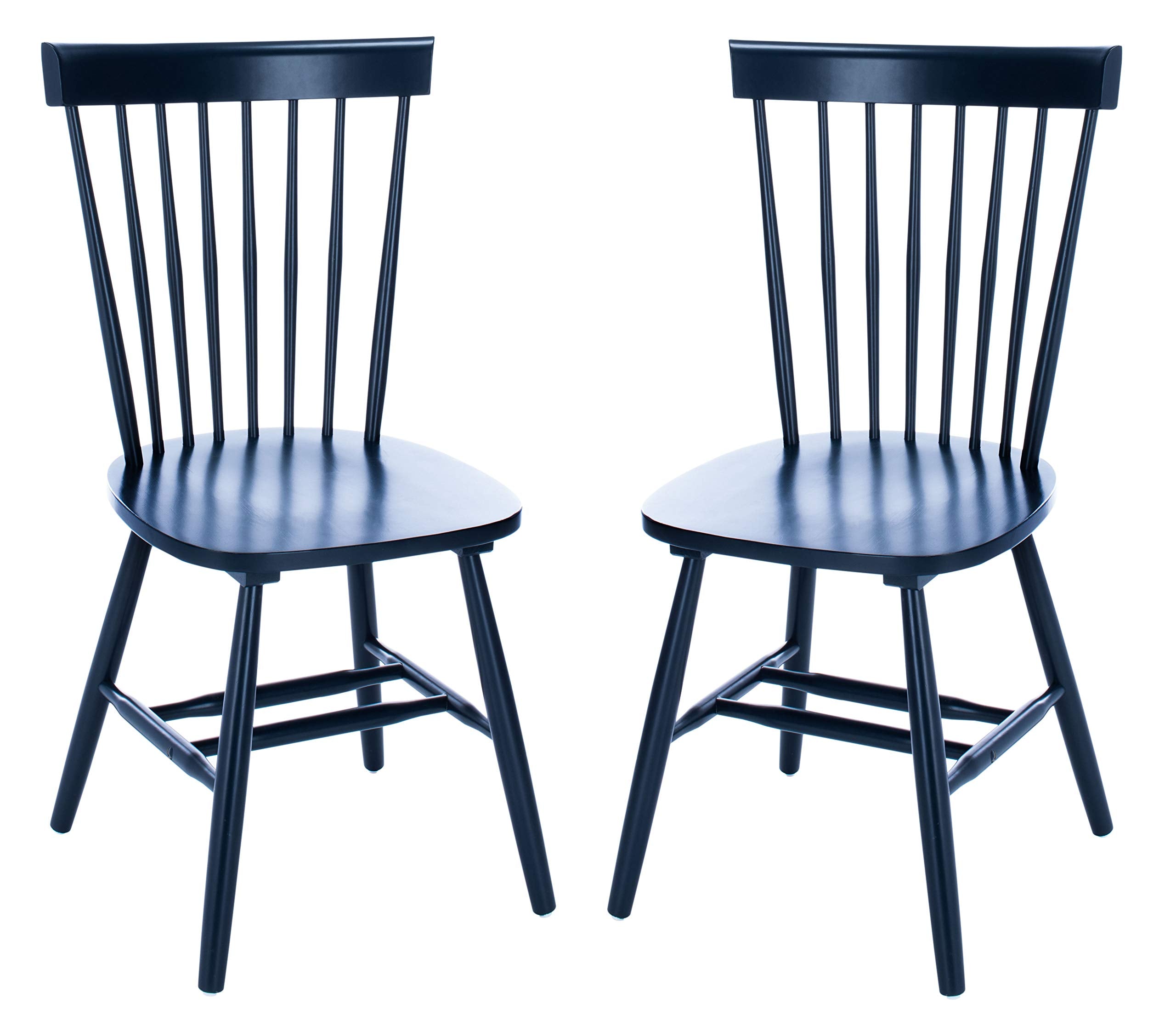 Safavieh Home Collection Parker Farmhouse Navy Blue Windsor Spindle Solid Wood Dining Chair Set Of 2