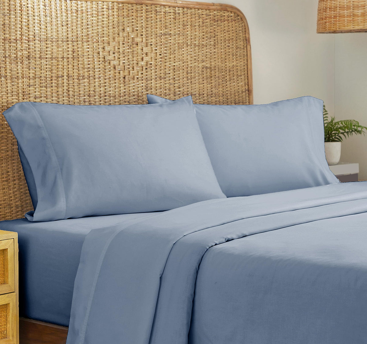 California Design Den 100% Organic Cotton Full Size Sheet Sets, Percale Sheets, Deep Pocket, Soft, Breathable & Cooling Bedsheet