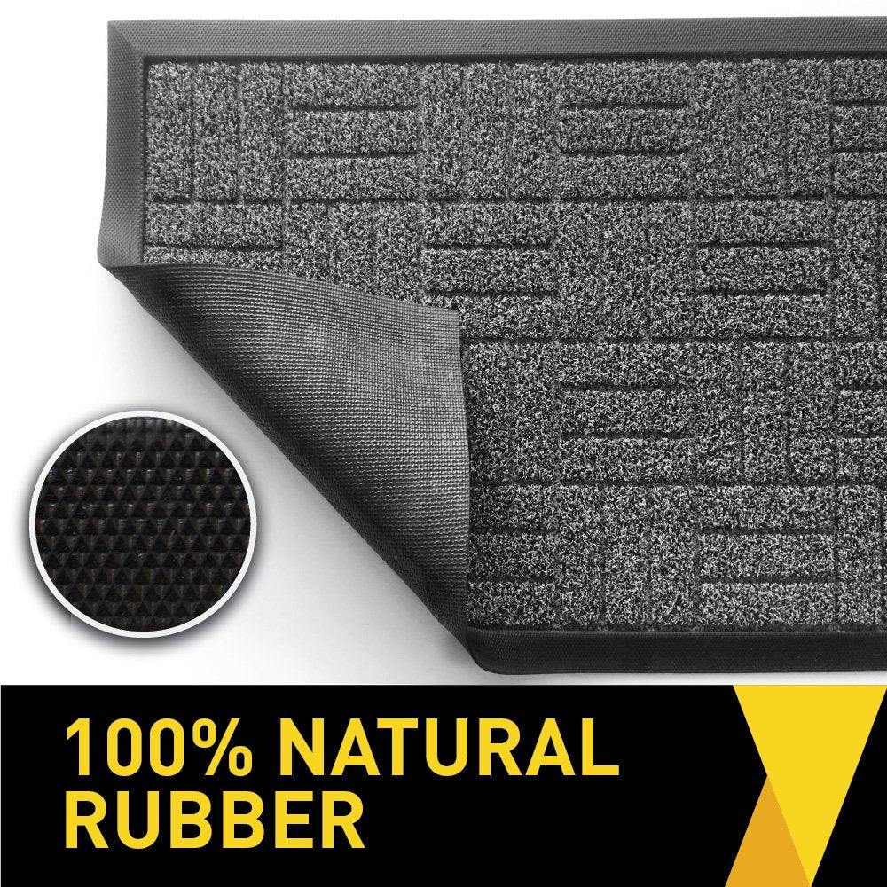 Grip Master Durable Rubber Door Mat, Waterproof, And Entry, Heavy Duty Utility Mats, For Front Door And Garage Floor Entrance, L