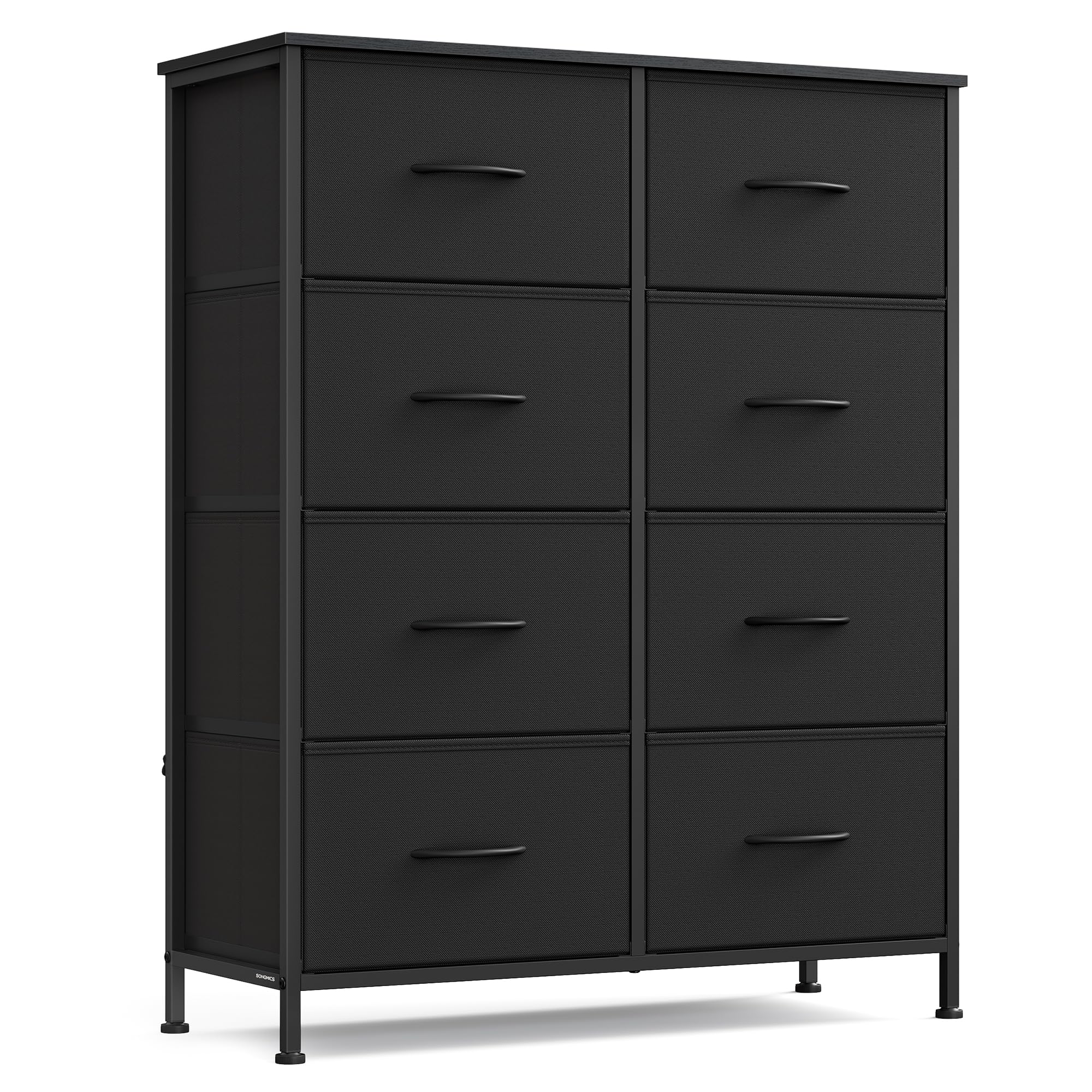 SONGMICS Dresser for Bedroom, Chest of Drawers, Steel, MDF, 8 Non-Woven Fabric Drawers, Storage Organizer Unit, Closet, Entryway