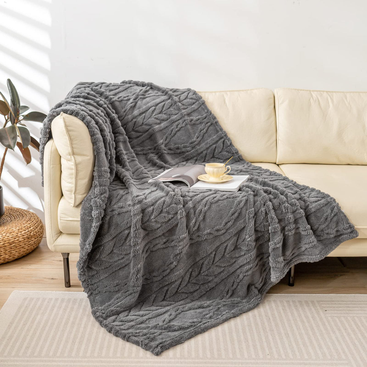 Yusoki Sherpa Throw Blanket-3D Stylish Design Super Soft Fuzzy Cozy Warm Blanket Thick Plush Fluffy Furry Blankets For Teen Girl