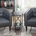 Convenience Concepts Tucson Wedge End Table, Weathered Gray / Black