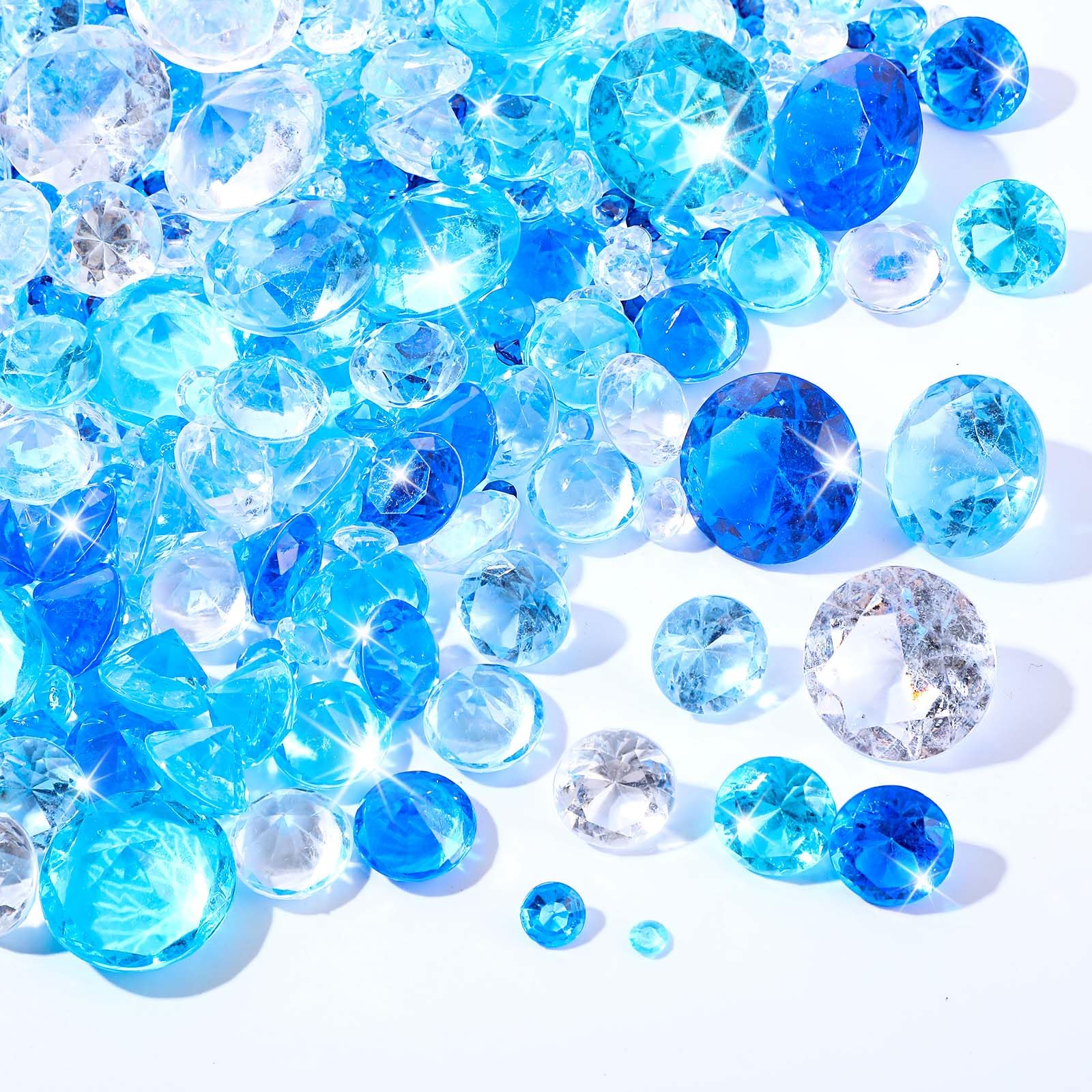 Hicarer 800 Pieces Diamond Decorations Acrylic Diamond Table Scatter Crystals for Table for Vase Fillers Party Table (Gradient B