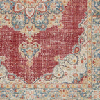 HomeRoots 532010 9 x 13 ft. Red Medallion Power Loom Rectangle Area Rug