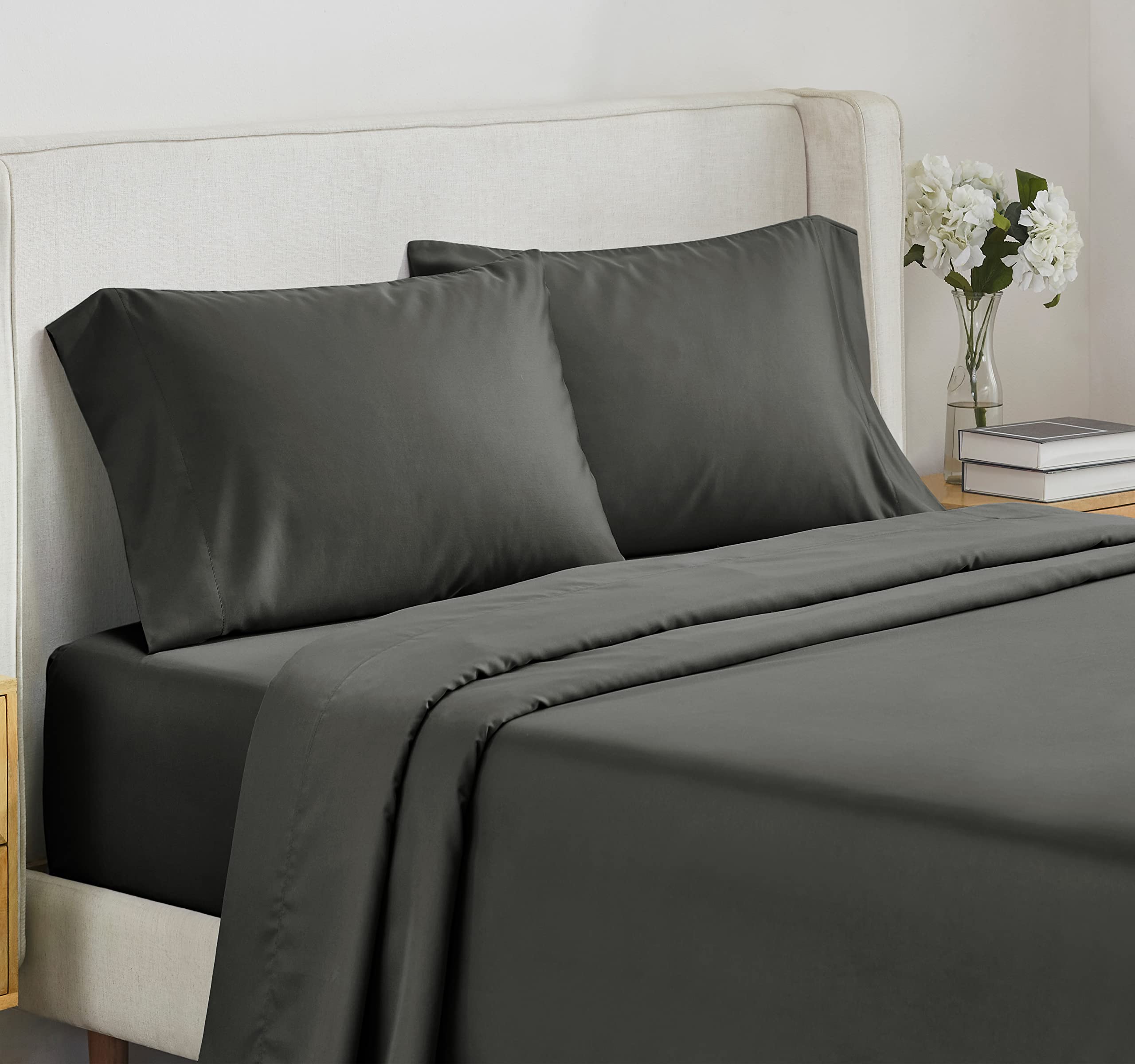 California Design Den - Finest Full Size Sheets Cotton Set, Soft 100% Cotton Cooling Sheets Deep Pockets Snug Fit Elastic, 500 T