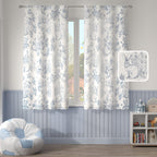 Jinchan Linen Curtains For Bedroom 63 Inch Length Farmhouse Easter Blue Curtains French Country Toile Curtains Animal Printed Dr