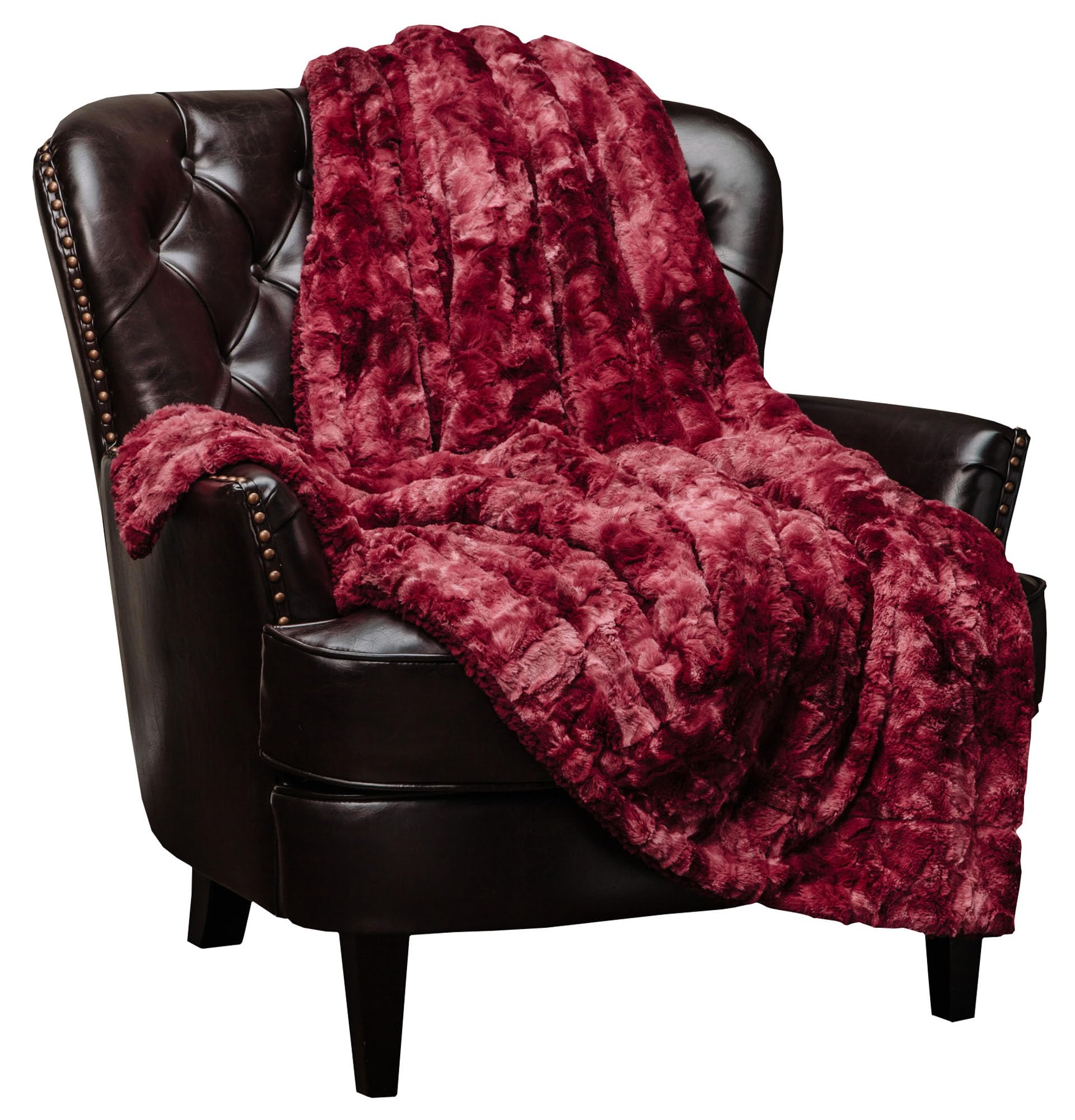 Chanasya Premium Wolf Faux Fur Throw Blanket - Soft, Fuzzy Sherpa & Minky Throw Blanket - For Bed Or Couch - 50' X 65    - Maro