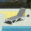 Domi Patio Chaise Lounge Outdoor Aluminum Polypropylene Chair With Adjustable Backrest,For Beach,Yard,Balcony,Poolside Sunbathing Chair (1 Grey Chair)
