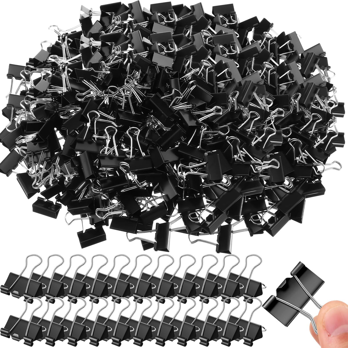 Jetec 500 Pieces Binder Clips Medium Paper Clamps Metal Paper Clips For Teachers Students Classroom Business Office And School O