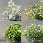 Pengyee 4Pcs Small Fake Plants, Artificial Plants Indoor, Faux Plants For Home Decor, Small Faux Plants In White Pot For Bathroo