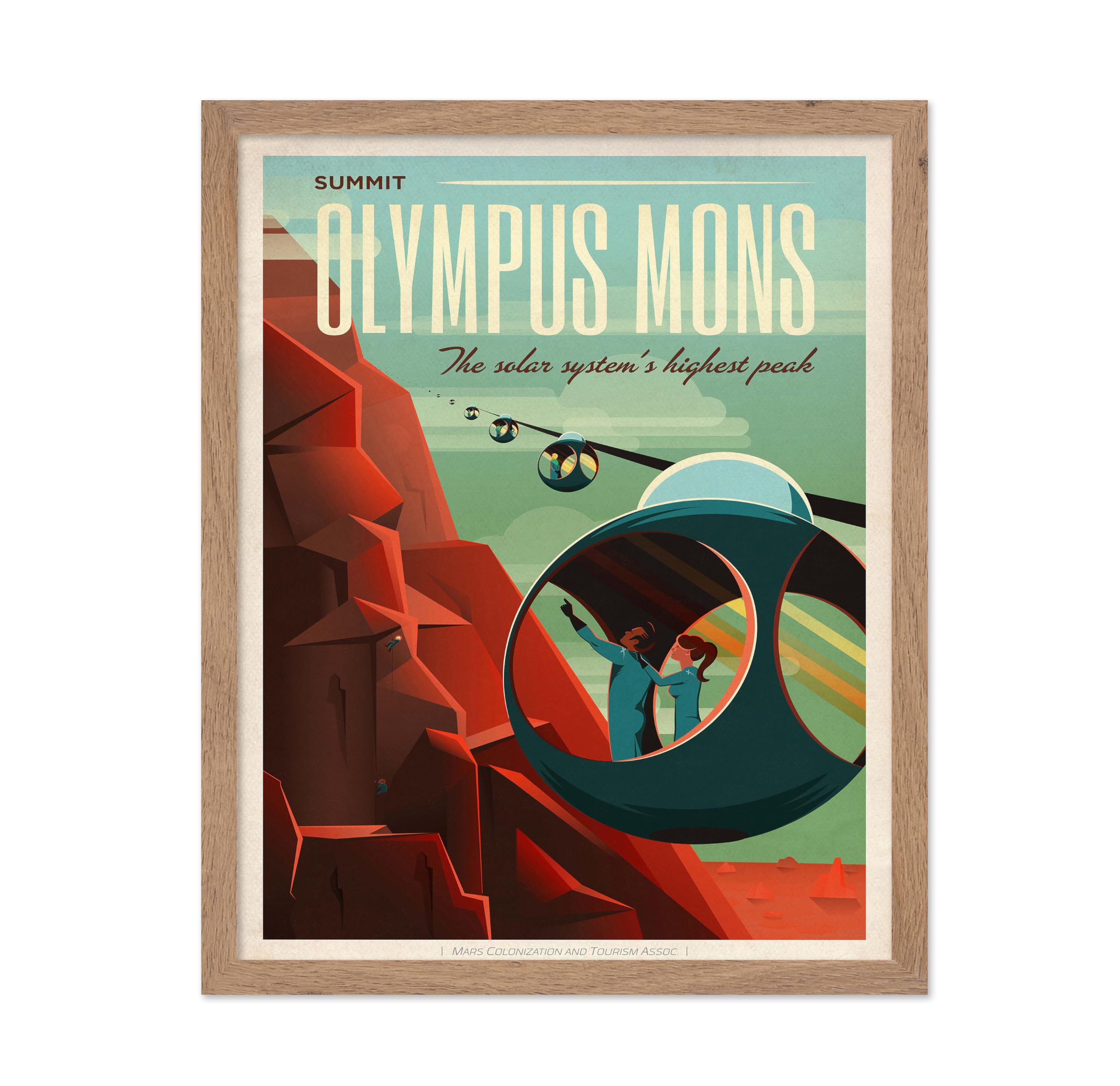 Poster Master Astronomy Poster - Olympus Mons Space Travel Poster - Gift for Astronomers and Space Exploration Enthusiasts - Wal