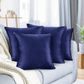 Nestl Throw Pillow Covers, Cozy Velvet Decorative Outdoor Pillow Covers 20X20 Inches, Soft Solid Cushion Covers For Sofa, Bed And Car, Set Of 4 - Royal Blue