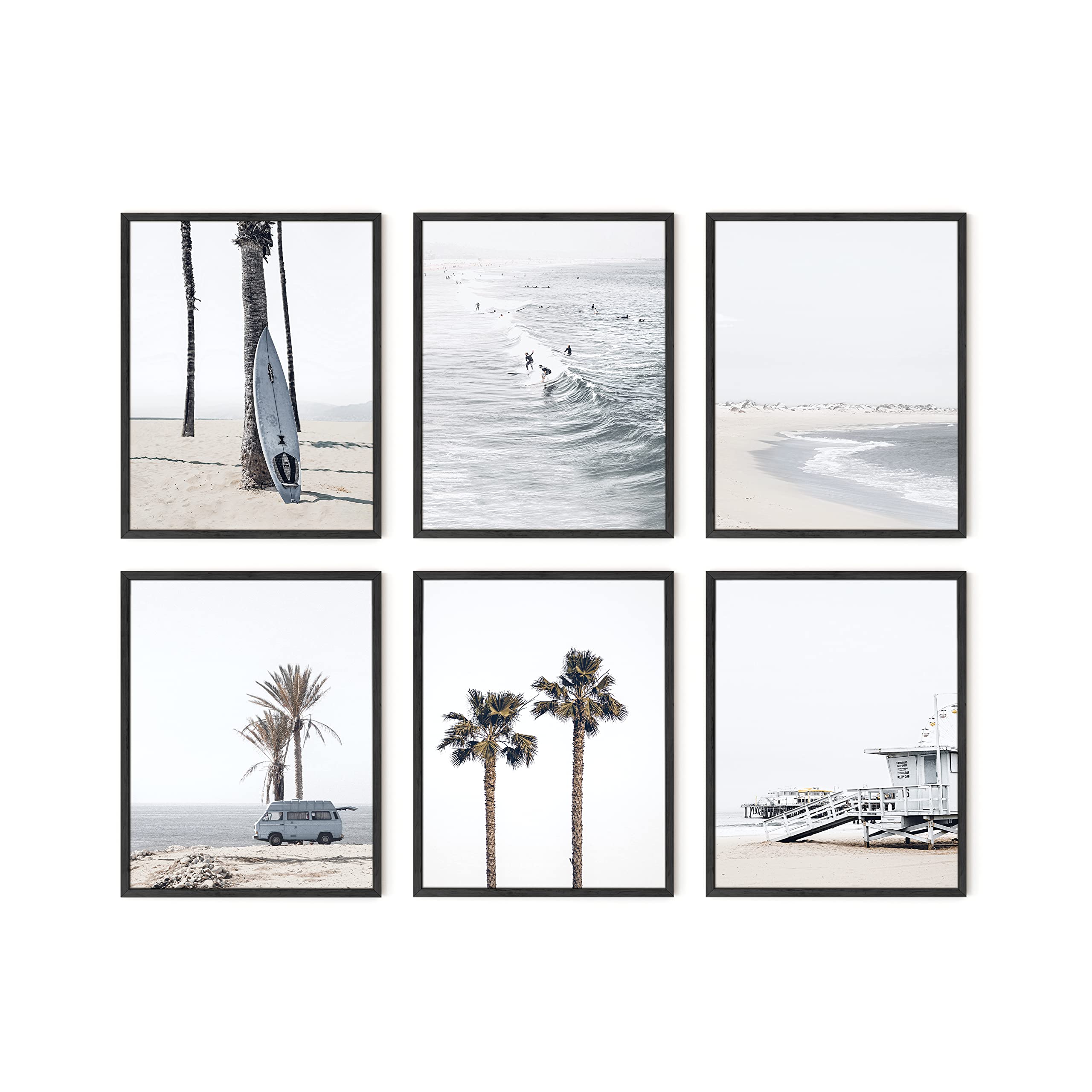 HAUS AND HUES Beach Posters and Beach Wall Decor - Set of 6 Beach Art Prints and Beach Wall Art, Beach Pictures Beach Art Wall D