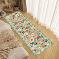 DUKINO Runner Rug, 2x10 Kitchen Runner Rug for Hallway, Washable Runner Rug with Non Slip Backing, Low Pile Soft Boho Floral Car