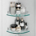 USF Bath Accessories Glass Corner Bathroom Shelves | Supreme Wall Mounted Bathroom Corner Shelf | 8mm Glass | Weight Bearing Upt