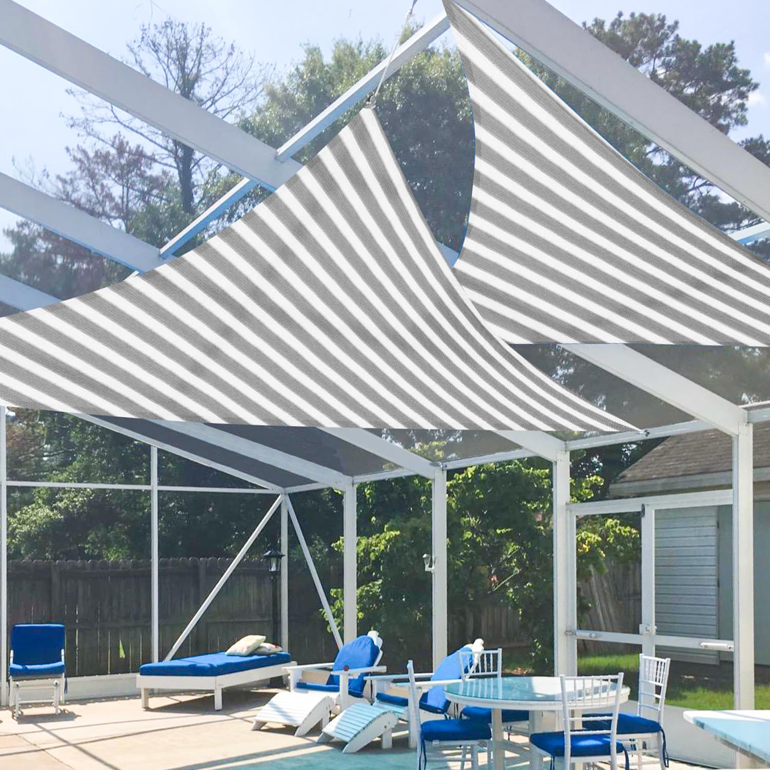 E&K Sunrise 22' X 22' X 31.1' Sun Shade Sail Right Triangle Canopy Shade Cover Uv Block For Patio Backyard Garden Outdoor (Gray