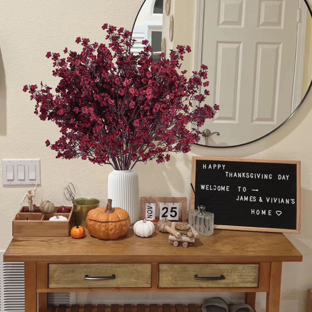 Sggvecsy 15 Pcs Babys Breath Artificial Flowers Gypsophila Bouquets Bulk Real Touch Fake Silk Flowers For Home Diy Floral Arrang