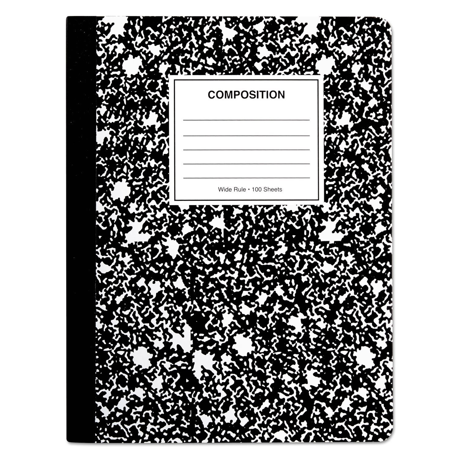 Universal Composition Book, Wide Rule, 9 3/4 X 7 1/2, White, 100 Sheets, 6/Pack