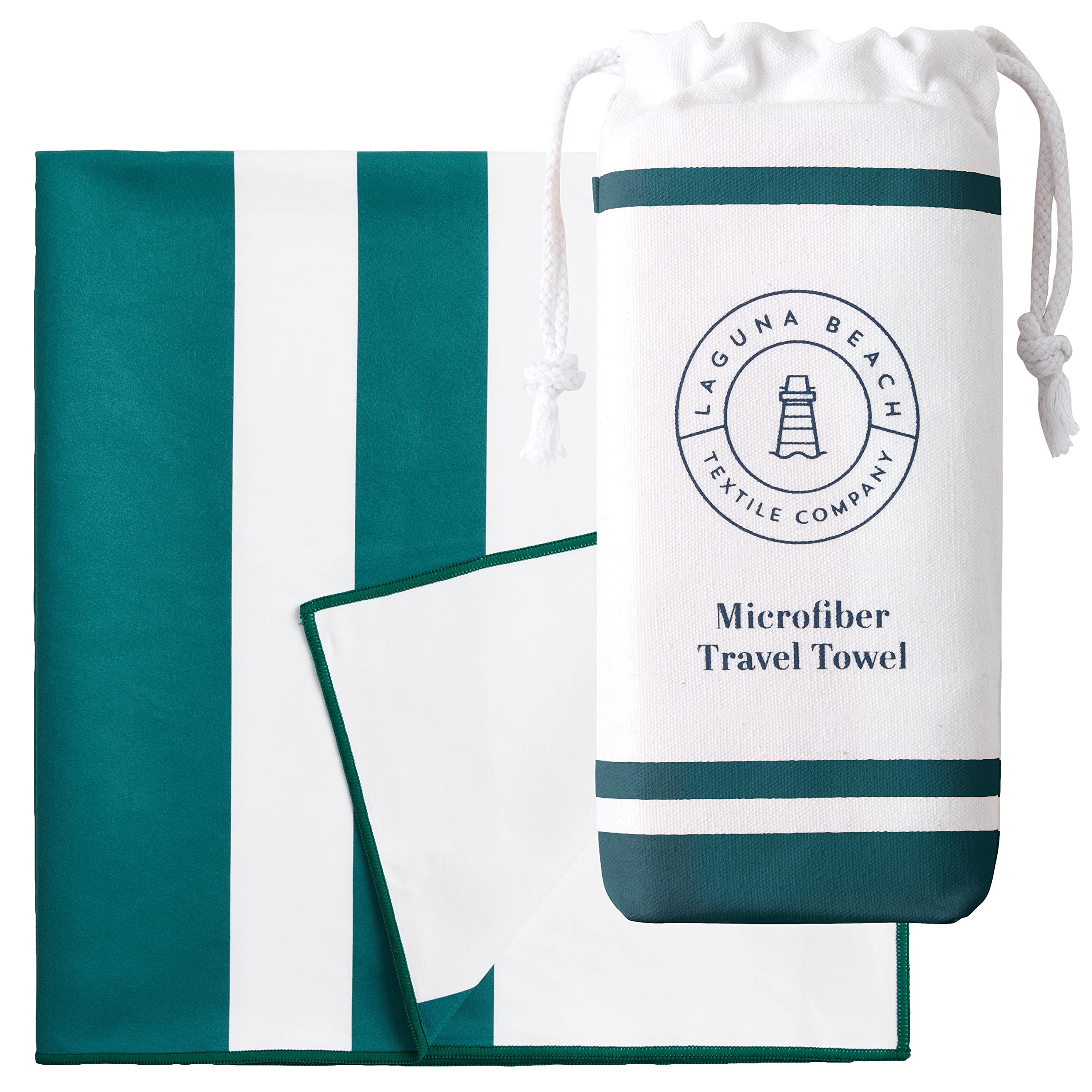 Laguna Beach Textile Co. Recycled Microfiber Quick Dry Beach Towel - Juniper Green