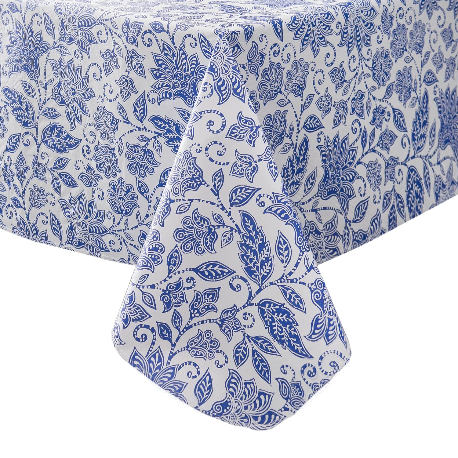 Vinyl Tablecloth With Flannel Backed Waterproof Oil-Proof Pvc Table Cloth Wipeable Spill-Proof Plastic Table Cover For Indoor An