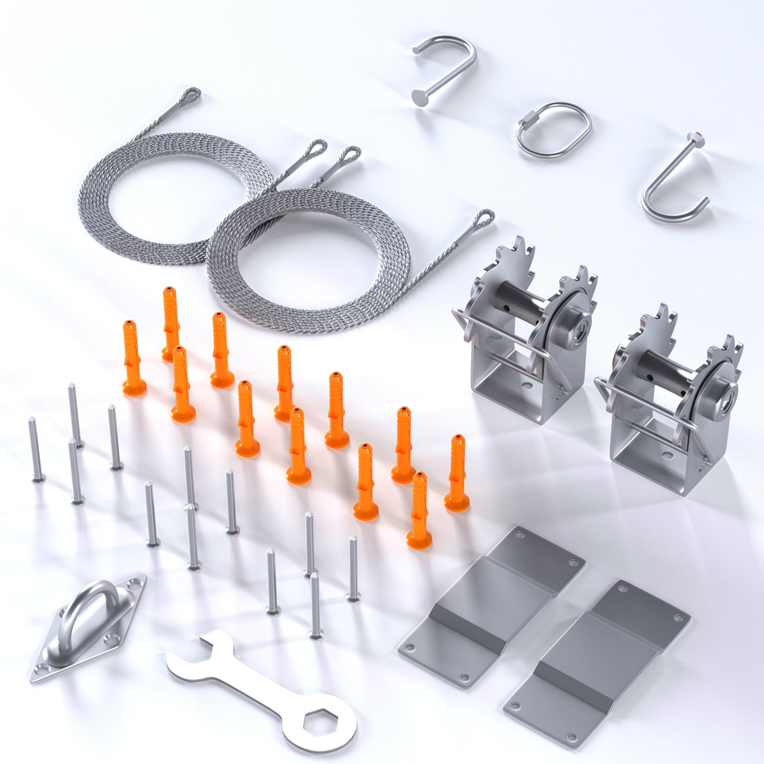 Amgo Hardware Kit Winch Set For Rectangle/Square Sun Shade Sails Canopy, Easy-Tensioning, 316 Military-Grade Stainless Steel(Win