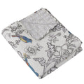 Levtex Home - Mockingbird - Quilted Throw - 50X60In. - Grey Toile With Birds And Butterflies - Reversible Pattern - Cotton
