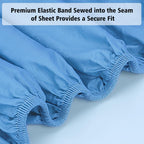 Lirex Fitted Sheet, Twin Xl Size 100% Egyptian Cotton 300 Thread Count Soft Breathable Fitted Sheet, 100X200Cm, Sky Blue