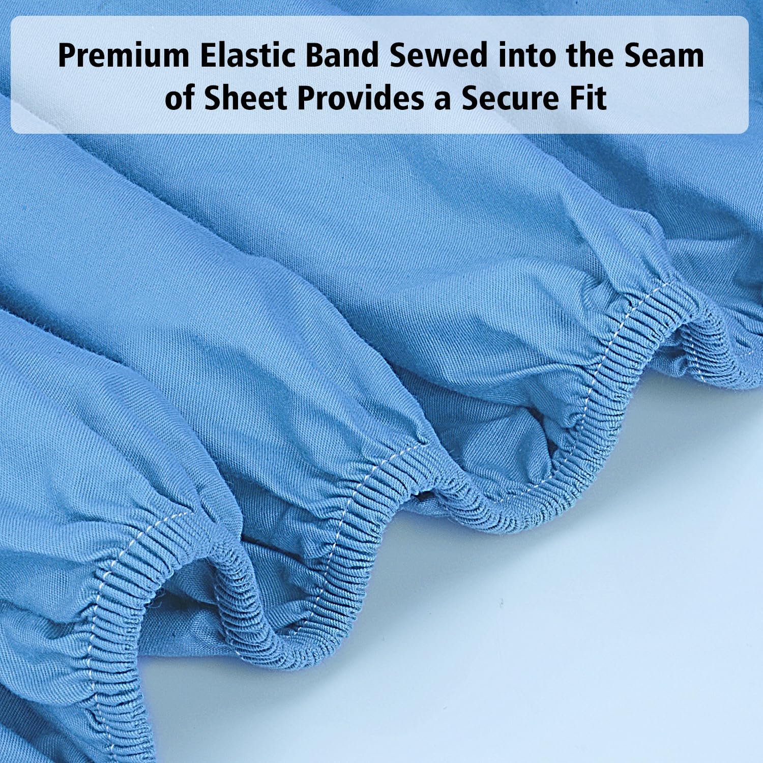 Lirex Fitted Sheet, Twin Xl Size 100% Egyptian Cotton 300 Thread Count Soft Breathable Fitted Sheet, 100X200Cm, Sky Blue