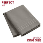 Mellanni Pillow Cases - 2 Pc Iconic Collection Pillowcases - Luxury, Extra Soft, Cooling Pillow Covers - Envelope Closure (King 20' X 40', Taupe)
