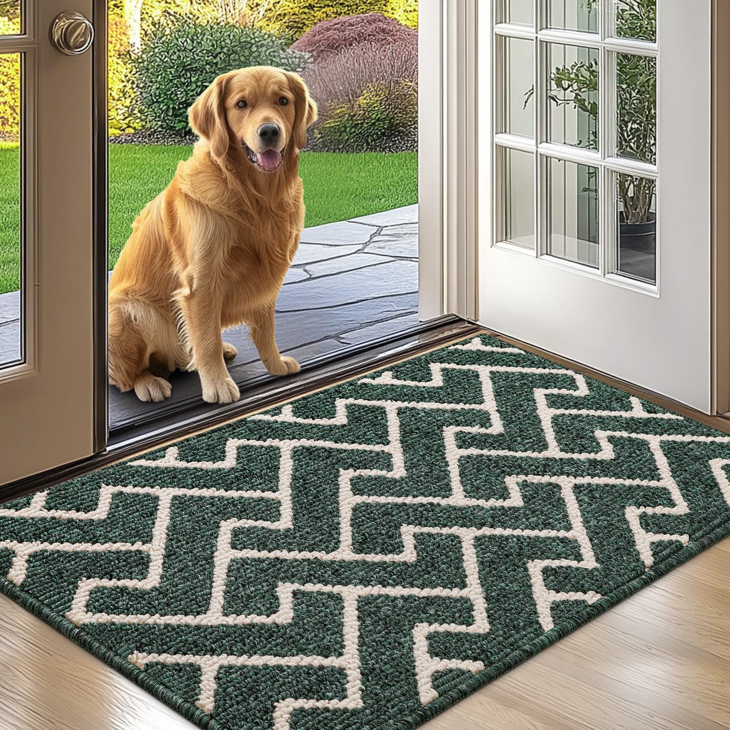 Hicorfe Indoor Doormat,Front Back Door Entrance Mat,Non Slip Rubber Backing Mats,24'X35' Absorbent Resist Dirt Entryway Doorma