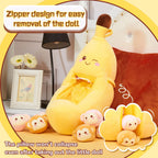 Cute Throw Pillow Stuffed Banana Toys Kawaii Banana Plush Avocado Stuffed Animal Carrot Removable Fluffy Creative Gifts Cat Paw