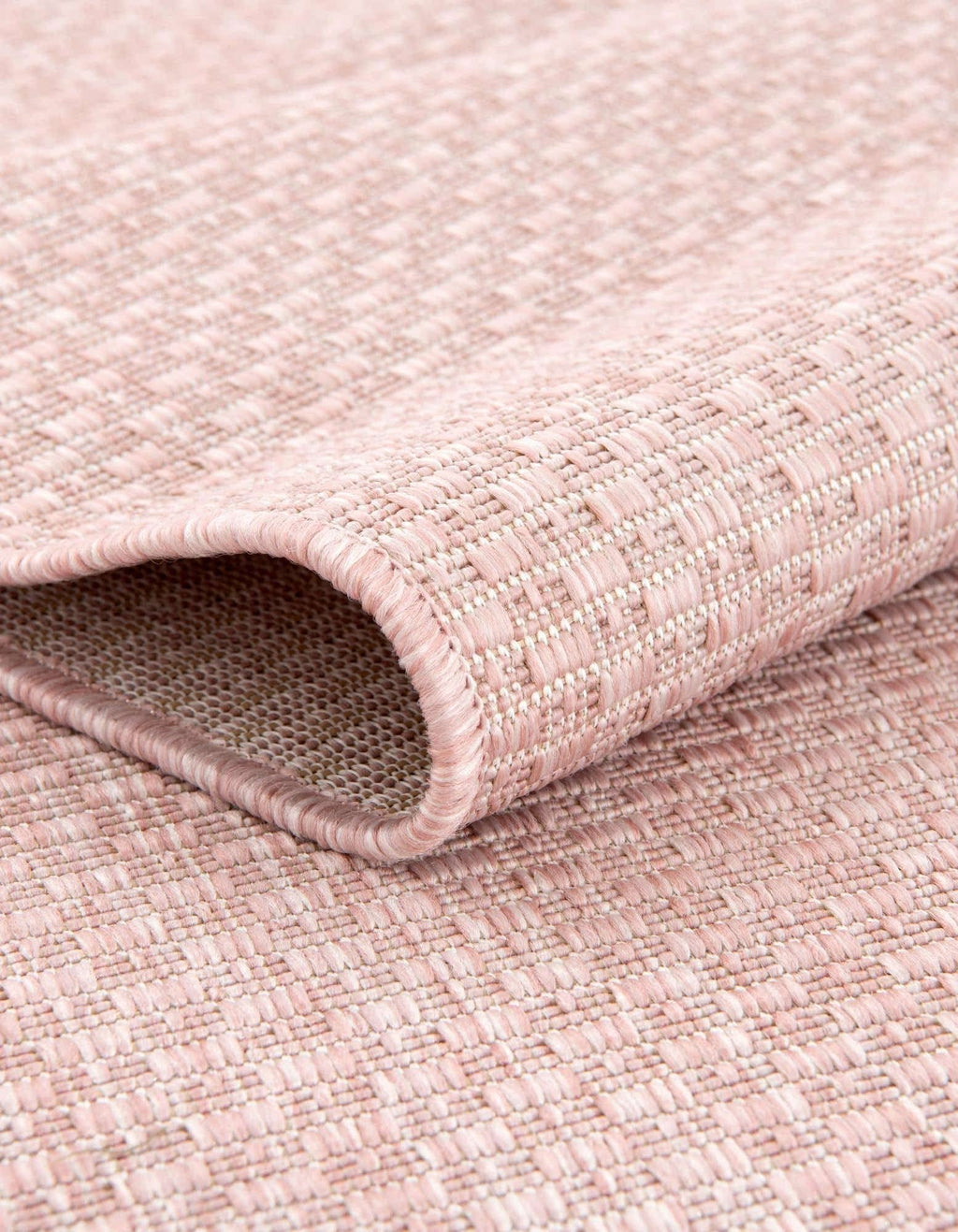 Unique Loom Collection Casual Transitional Solid Heathered Indoor/Outdoor Flatweave Area Rug (2' 2'' X 3' 1'' Oval, Whisper Pink