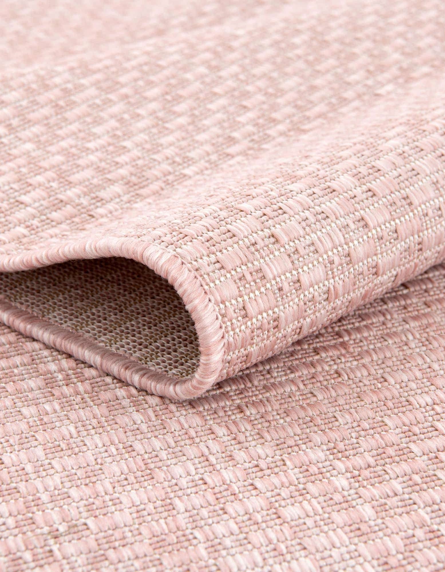 Unique Loom Collection Casual Transitional Solid Heathered Indoor/Outdoor Flatweave Area Rug (2' 2'' X 3' 1'' Oval, Whisper Pink