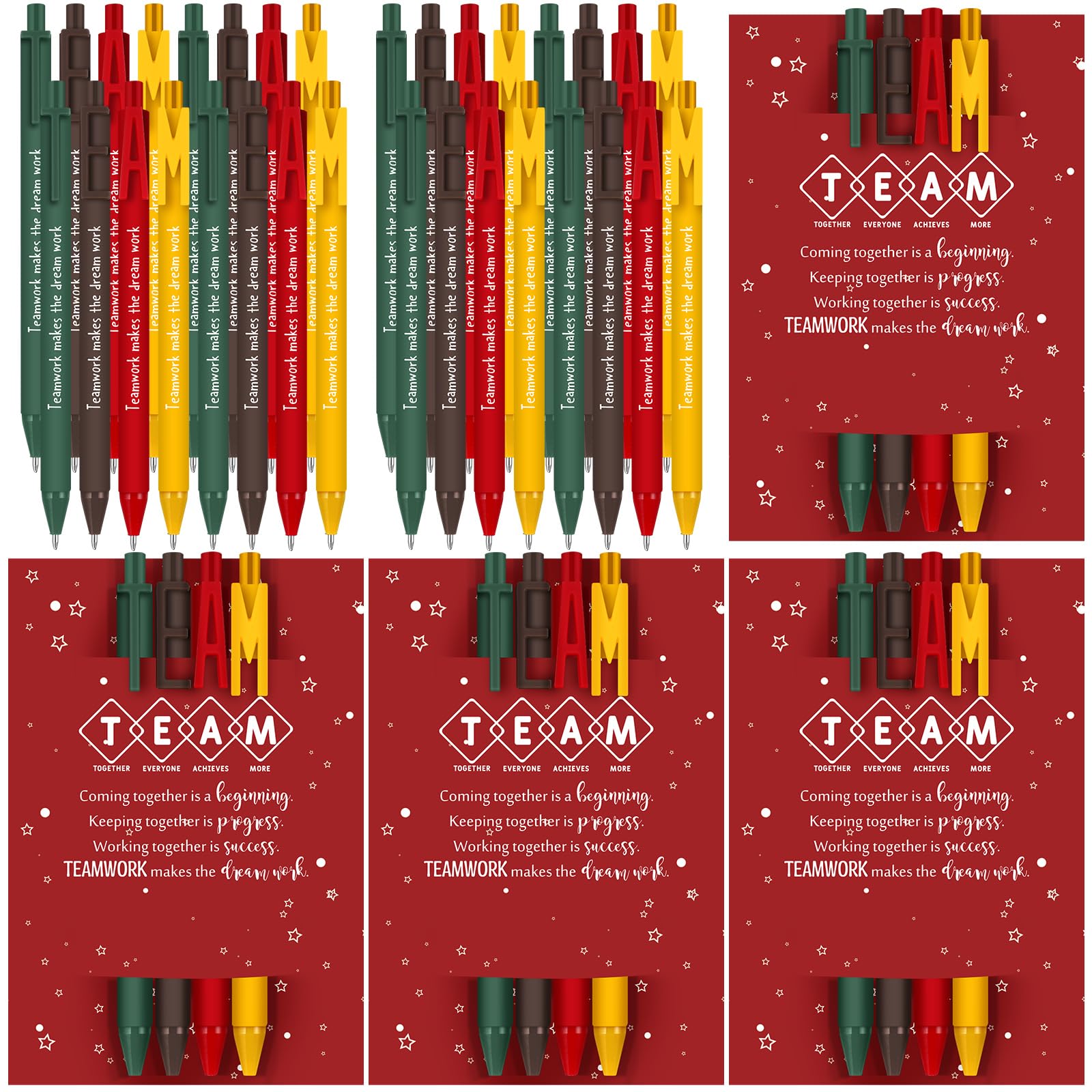 Sayglossy 56 Pcs Team Appreciation Gifts Bulk For Coworker Valentines Gifts For Work Team Ballpoint Pens With Team Together Card