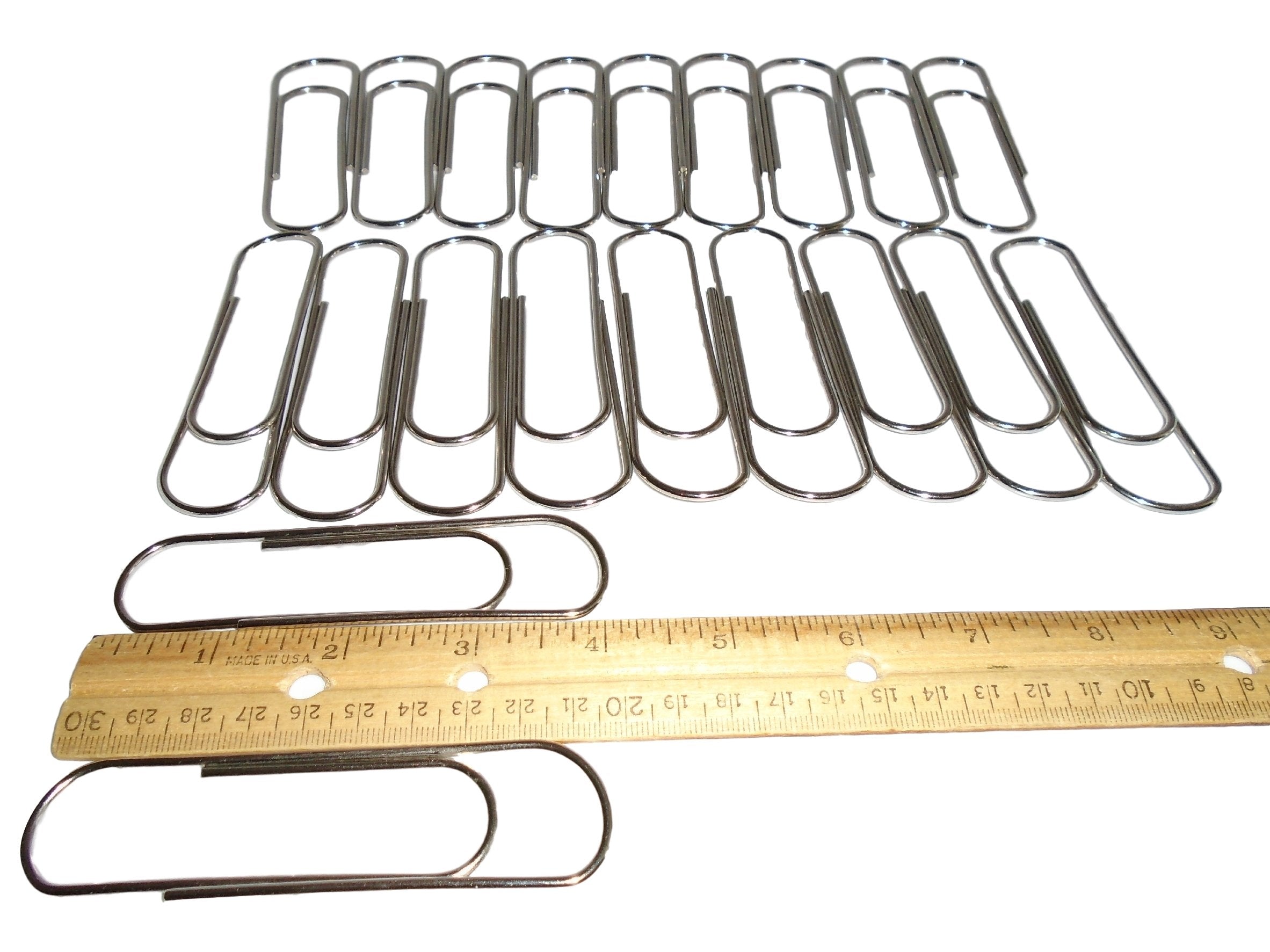 Butler In The Home 4' Inch Mega Large Jumbo Giant Big Paper Clips Massive Mega 25 Pack 100Mm, Silver